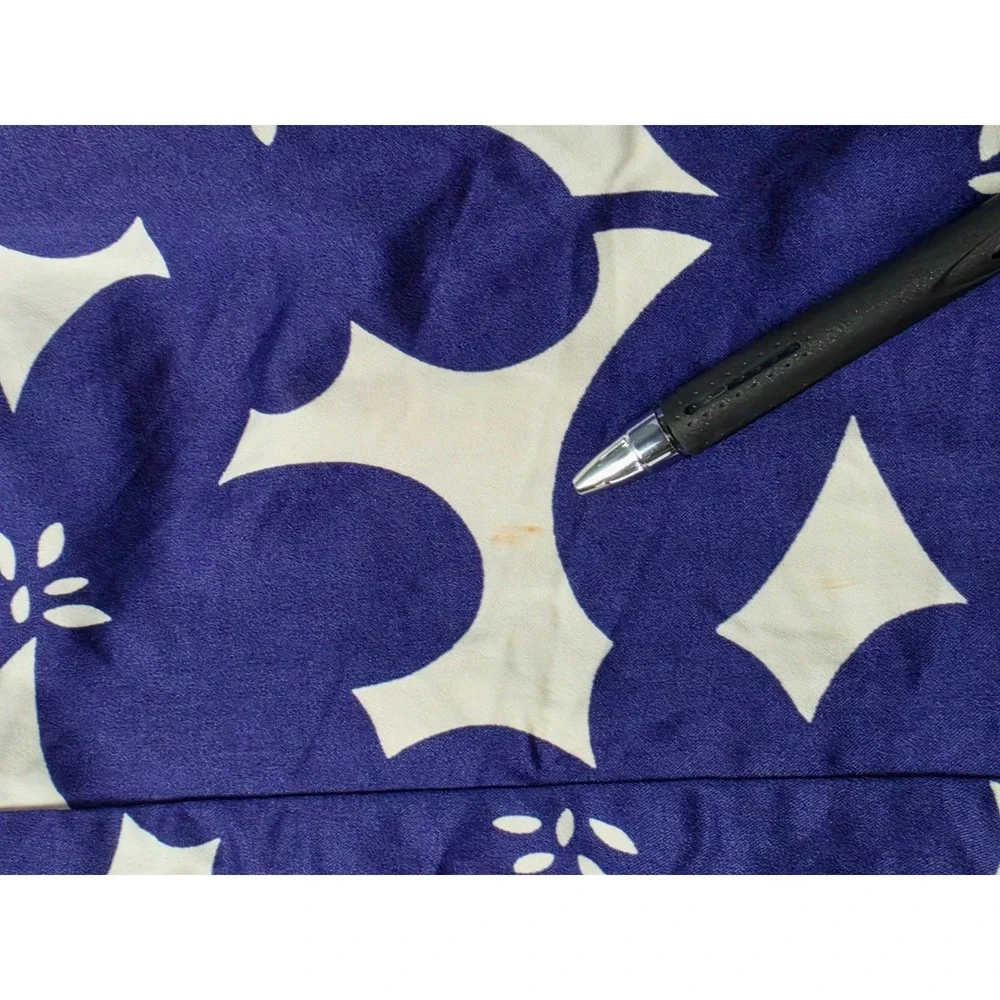 Boden Midi Fit & Flare Dress Womens 6R Blue White Purple Floral Lined Tie Waist